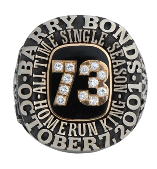Barry Bonds 73 Home Runs in a Season Commemorative Ring